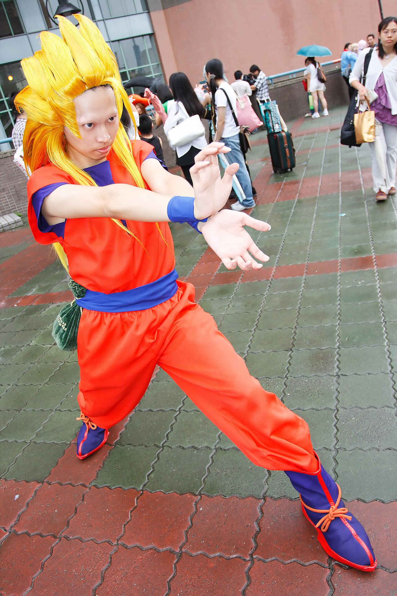 Goku, Brawley High School wrestler, in a fighting stance